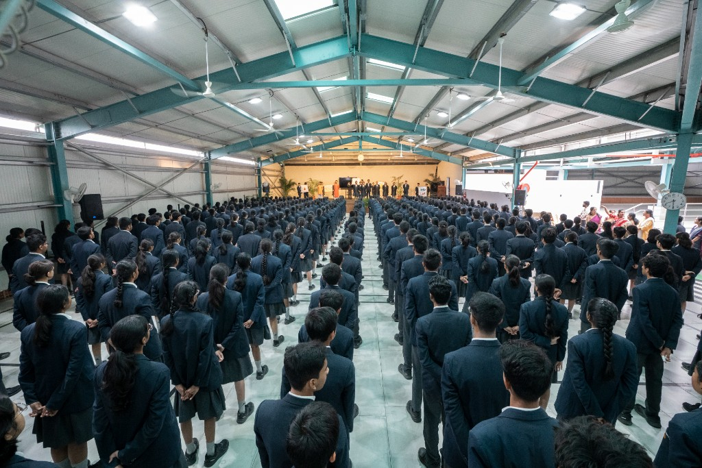 Lawrence High School students gathered together in assembly