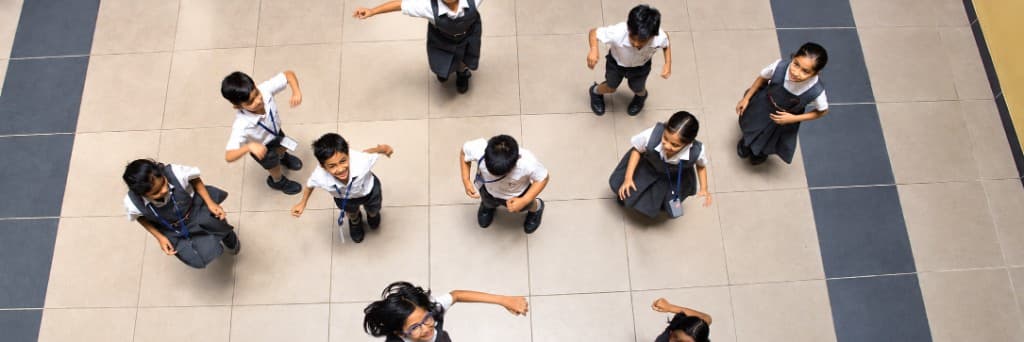 Students together on campus